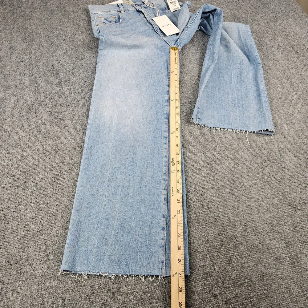 $209 DL1961 Hepburn Wide Leg High Rise Ankle Jeans Freshwater Light Wash Size 24